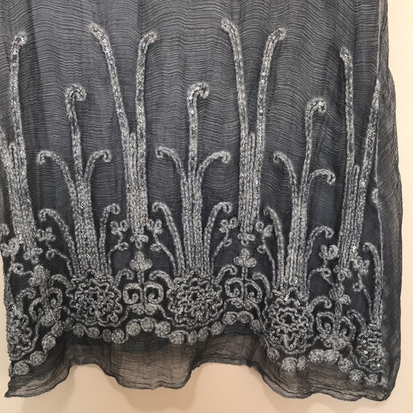 SOFT Surroundings Silk Romance Top sleeveless tunic size XS oversized grey - Picture 4 of 11